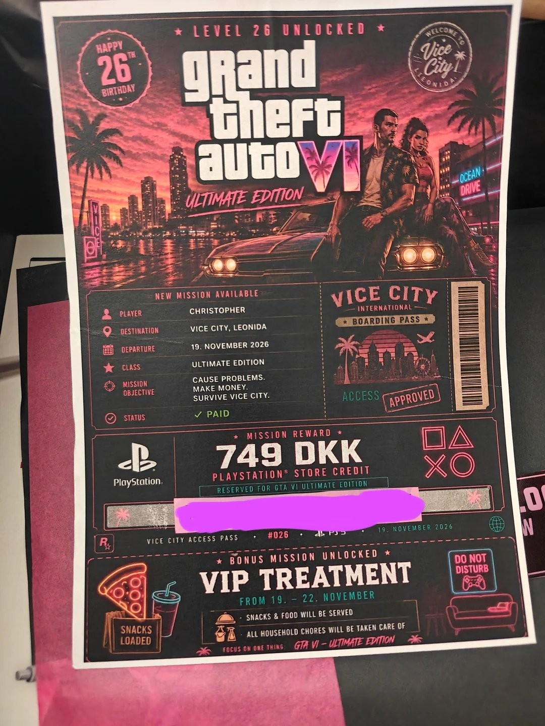 绝世好女人! 丹麦女孩送未婚夫《GTA 6》终极版 还包游戏期间家务零食