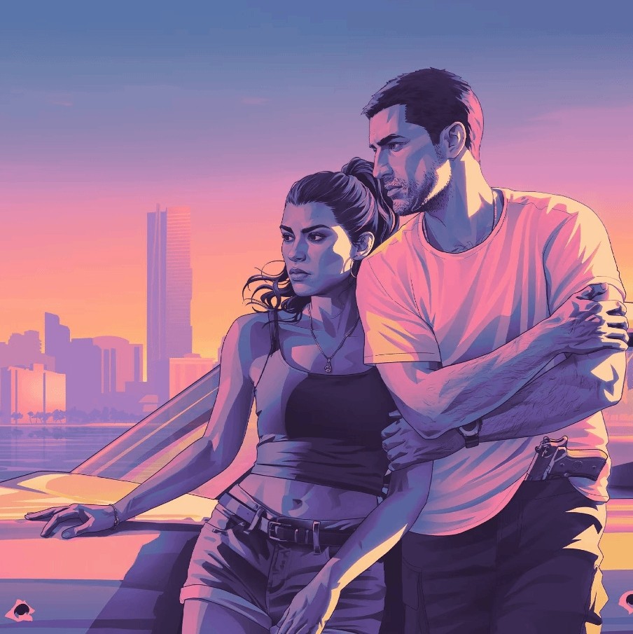 《GTA6》新宣传图欣赏 露西娅和杰森太酷帅了