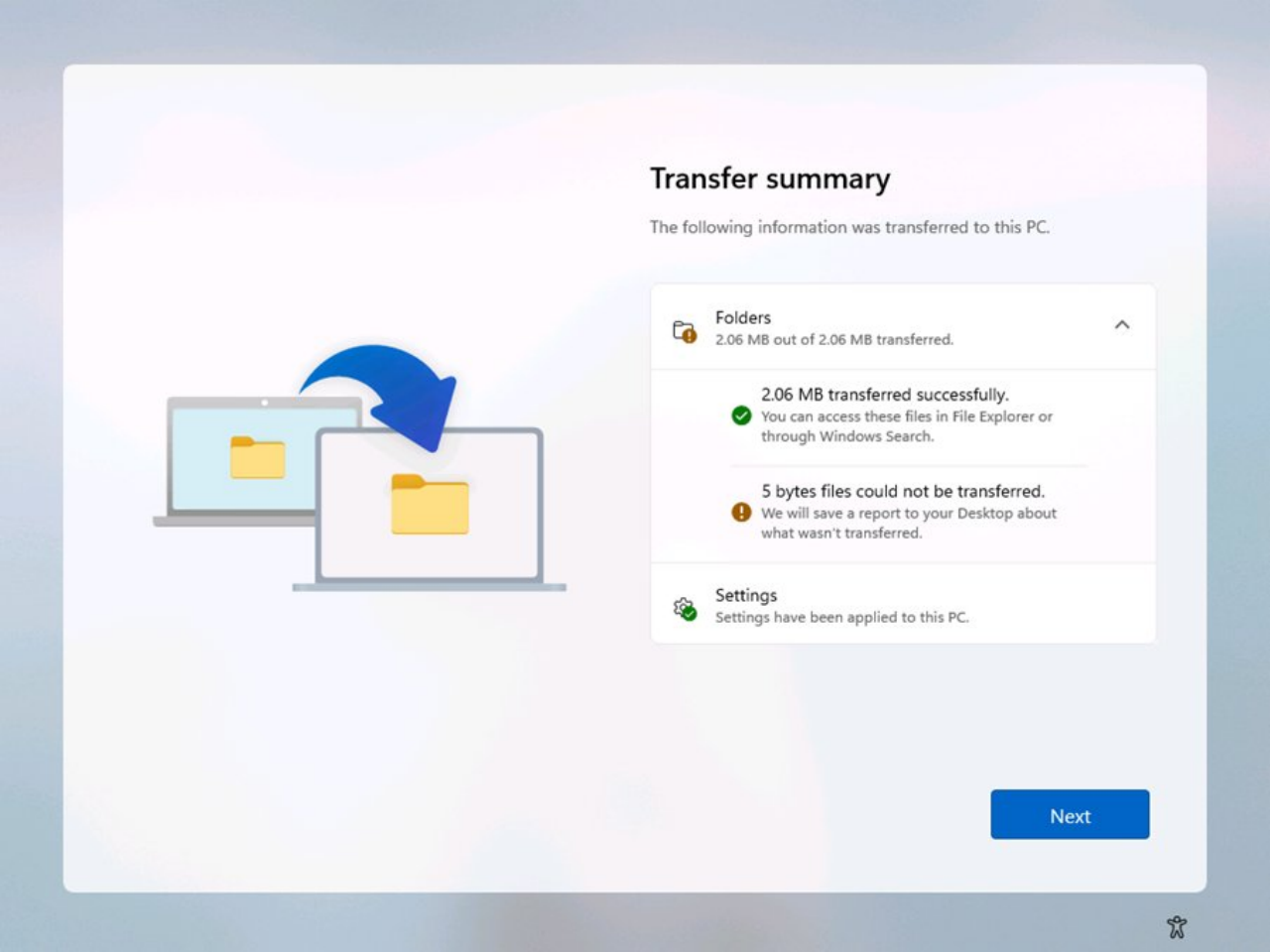 微软在Windows 11测试版OOBE阶段增加迁移功能 从其他PC将数据同步过来
