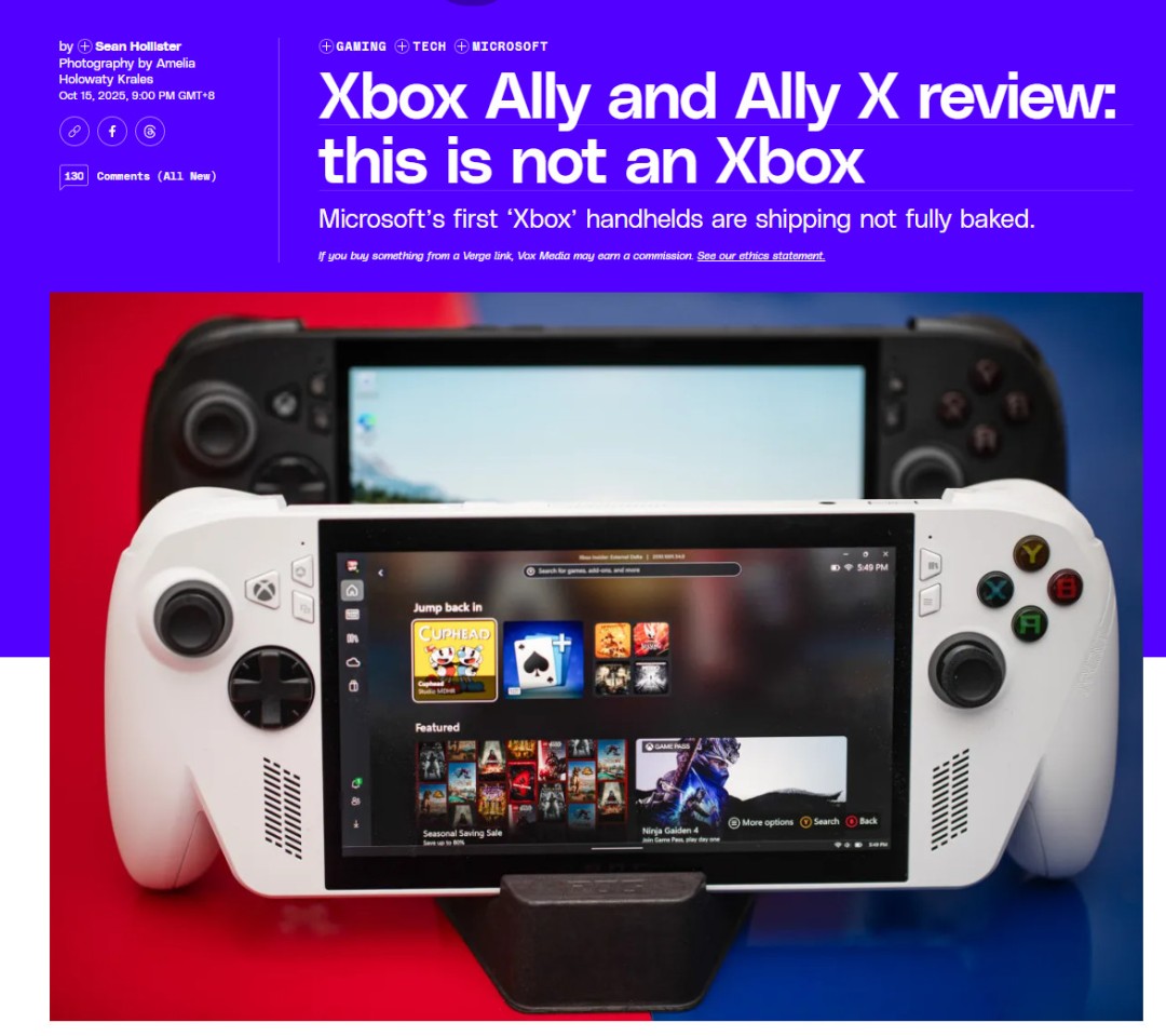 Xbox Ally X卖1000美元 Xbox称自己没有定价权