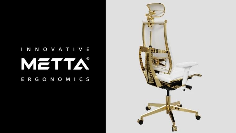 俄罗斯家具商展示纯金人体工学椅 售价约45万人民币