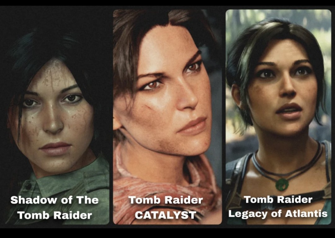 《古墓丽影》2007周年版和2026年重制版画面对比