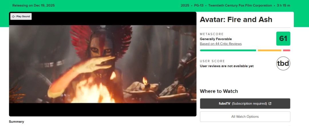 《阿凡达3》媒体口碑出炉！烂番茄70%：系列最低分