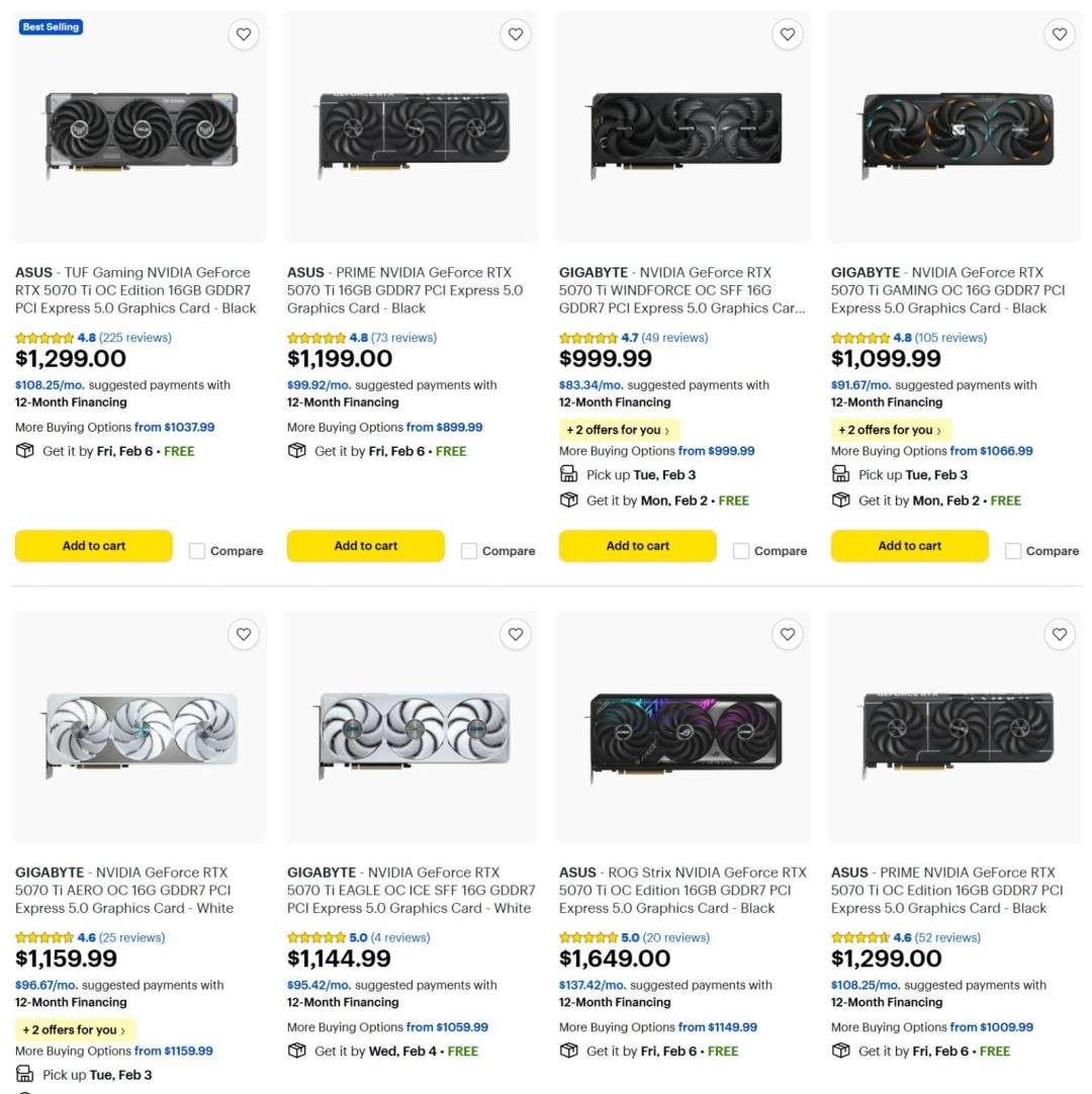 等等党失败！RTX5070 Ti价格已超5080建议零售价