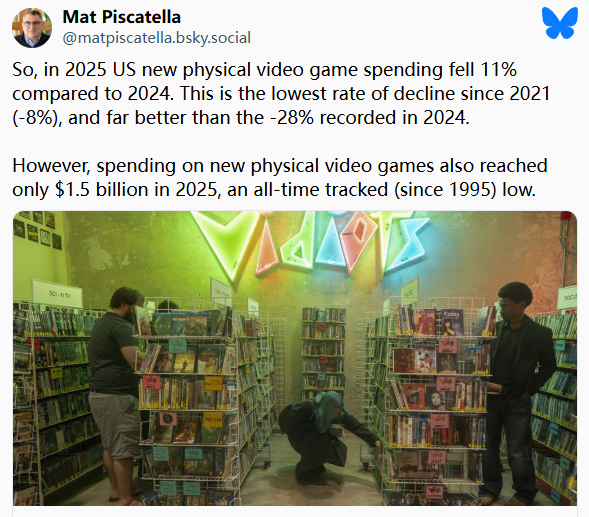 实体游戏要亡了！美国游戏销量创95年以来新低