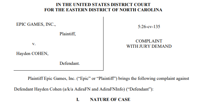 Epic起诉《堡垒之夜》知名舅舅党 前员工匿名多次泄密