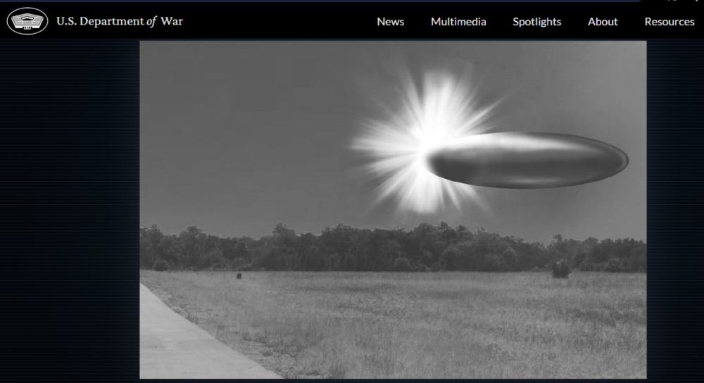 美国国防部公开的不明飞行物（UFO）相关文件。图片来源：美国国防部官网截图