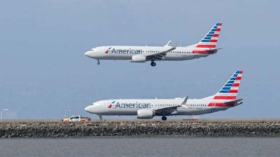 12 mei 2026, start- en landingsplaats van American Airlines op de internationale luchthaven van San Francisco in Californië, VS.