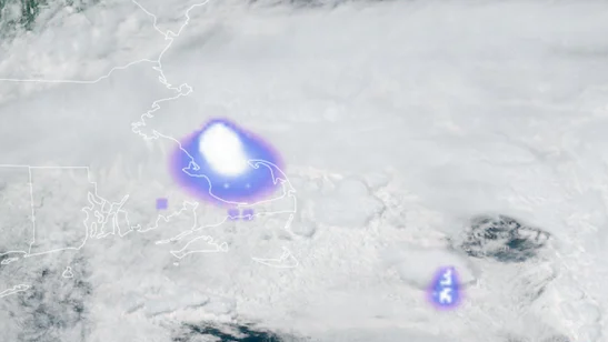 △美国国家海洋和大气管理局的地图显示了该流星进入大气层的位置