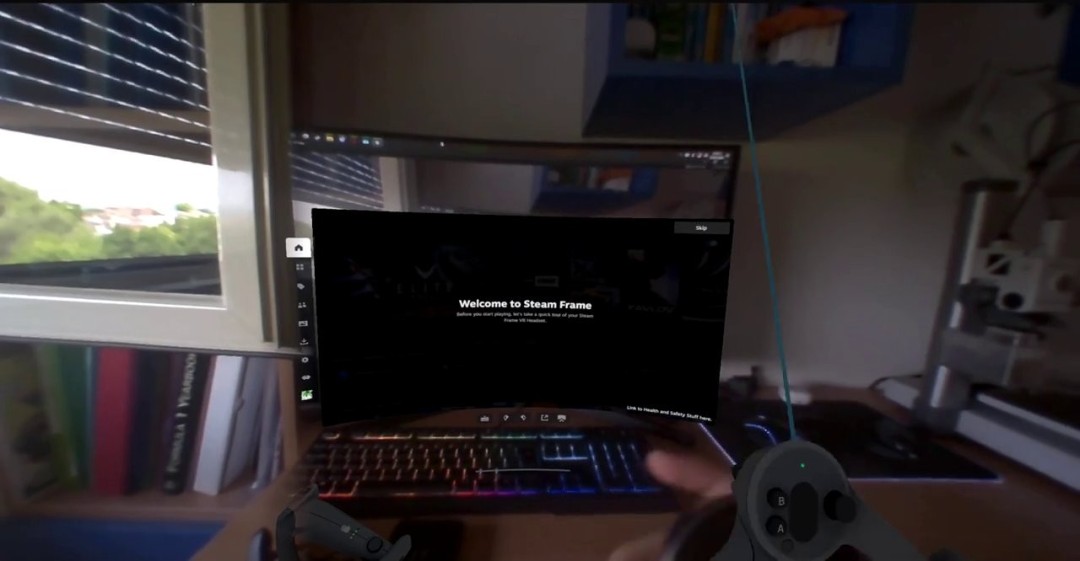 Steam Frame의 첫 튜토리얼 영상 공개, VR 헤드셋 인터페이스 실제 영상 유출