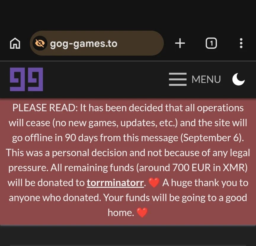 海外の海賊版ゲームサイト「GOG-Games」が90日ぶりの閉鎖を発表