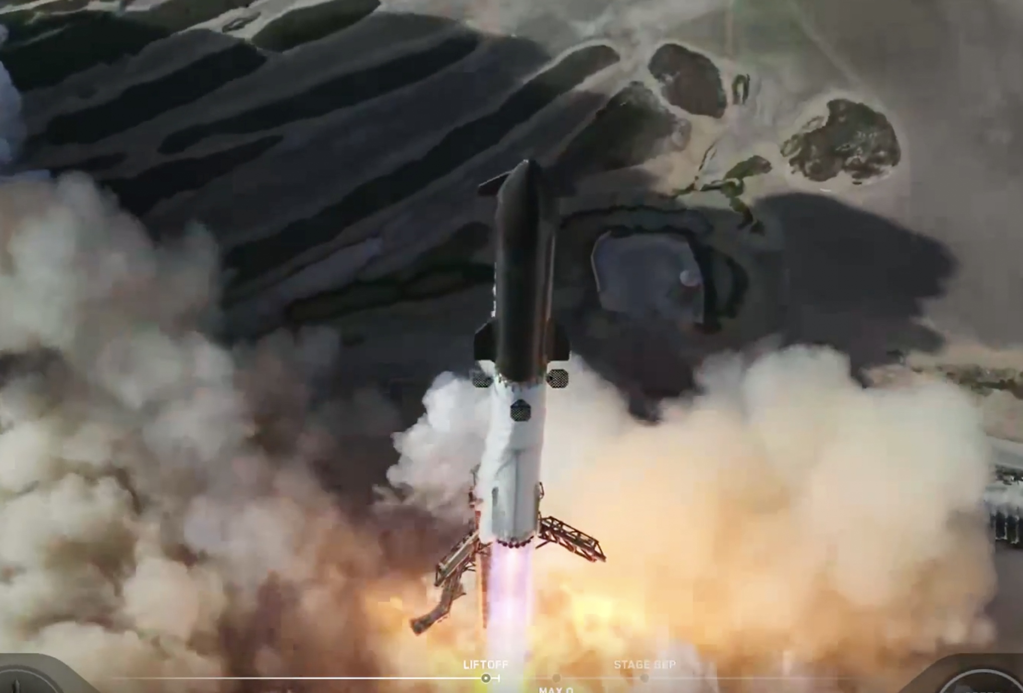 Screenshot der Live-Übertragung des Testflugs