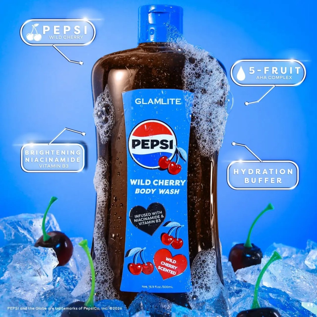 Você sente cheiro de cola depois de se lavar? Glamlite lança gel de banho da marca Pepsi-Cola