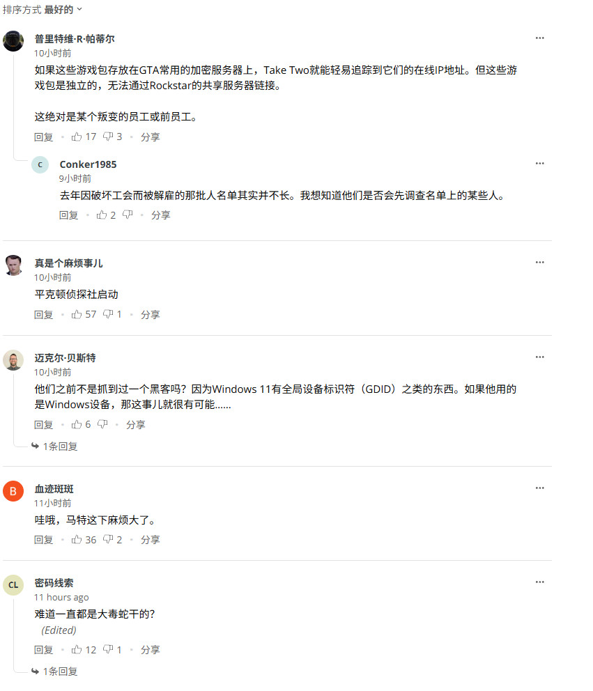 T2要求法院传唤微软和Discord 以追查《GTA6》泄密者